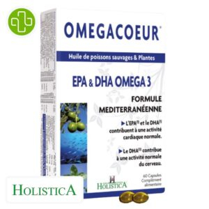 Holistica Omegacoeur Huile De Poisson Sauvages Et Plantes Epa Et Dha Omega 3 60 Capsules