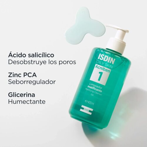 Isdin Acniben 1 Gel Nettoyant Matifiant 400ml 3