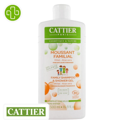 Cattier Shampoing Gel-Douche Moussant Familial sans Savon et Sulfates Bio - 500ml