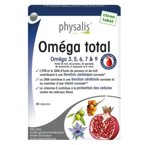 Physalis Oméga Total Oméga 3, 5, 6, 7 et 9 - 30 Capsules