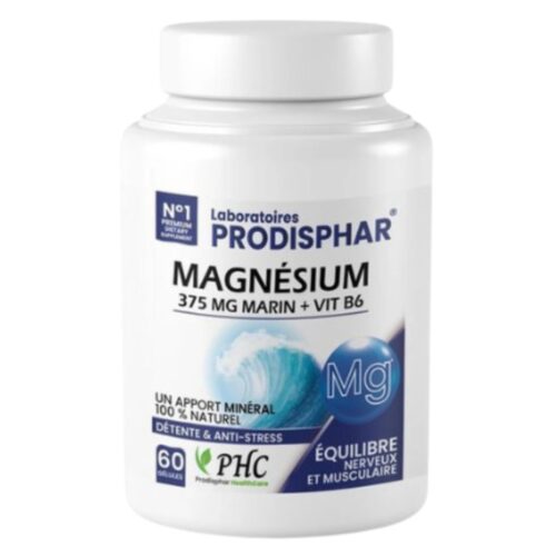 Prodisphar Equilibre Nerveux et Musculaire Magnésium 375mg Marin et Vitamine B6 - 60 Gélules