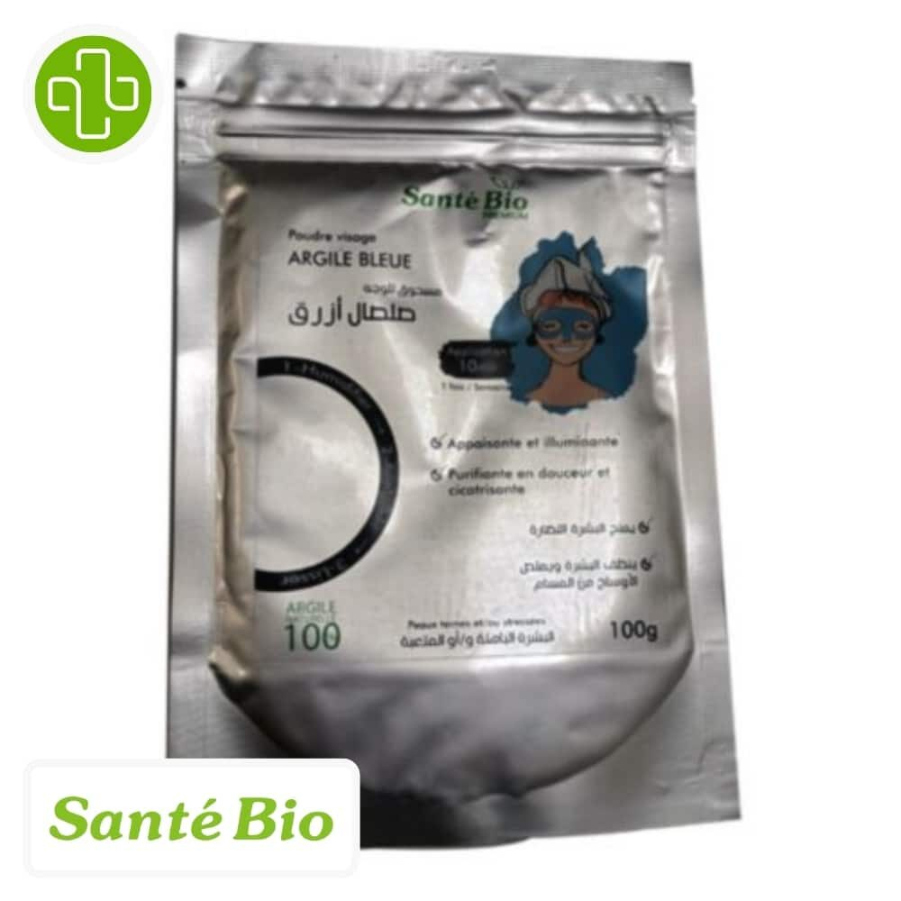 Sante Bio Premium Poudre Visage Argile Bleue Apaisante 100g