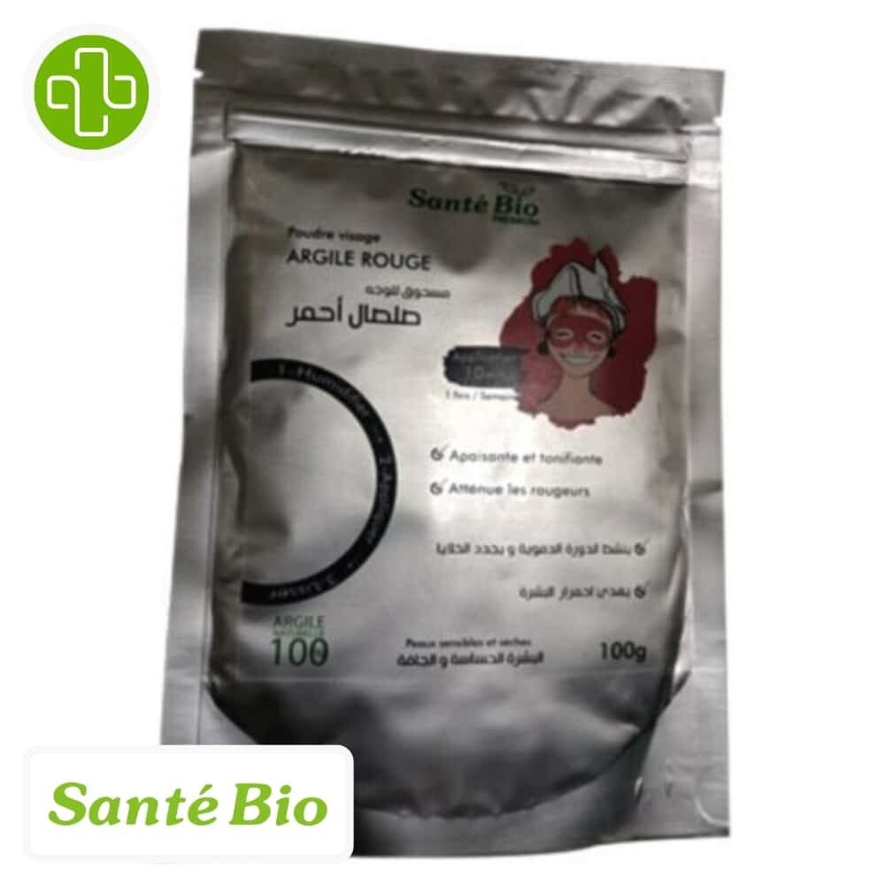 Sante Bio Premium Poudre Visage Argile Rouge Anti Rougeurs 100g