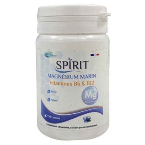 Spirit Pharma Magnésium Marin et Vitamine B6 et B12 - 30 Gélules