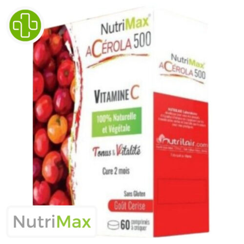 Nutrilair Nutrimax Acérola 500 Vitamine C Goût Cerise - 60 Comprimés