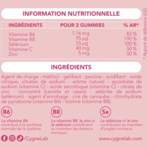 Cygnelab Beauty Boost Vitamines Et Mineraux Cheveux Et Ongles Fraise 60 Gummies 3
