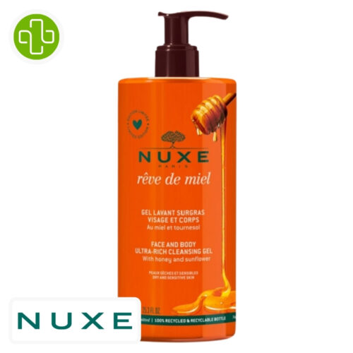 Nuxe Rêve de Miel Gel Lavant Surgras Visage et Corps – 750ml