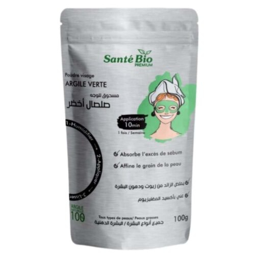 Sante Bio​ Premium Poudre Visage Argile Verte Seboregulatrice 100g