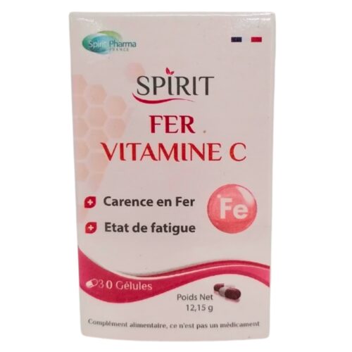 Spirit Pharma Fer et Vitamine C Etat de Fatigue - 30 Gélules