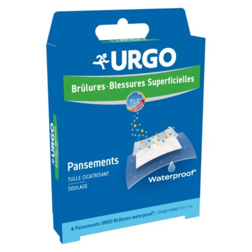 Urgo Pansement Brûlures et Blessures Superficielles Résistant à l'Eau 10x7cm - 4u