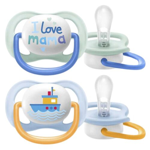 Avent Sucette Ultra Air Happy 0-6Mois - I Love Mama et Bateau - SCF080/01 - 2u