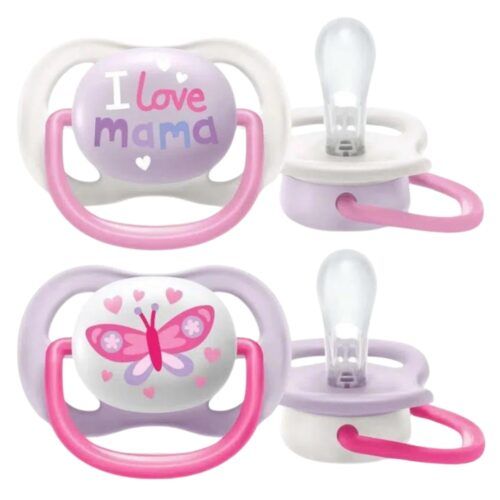 Avent Sucette Ultra Air Happy 0-6Mois - I Love Mama et Papillon - SCF080/02 - 2u