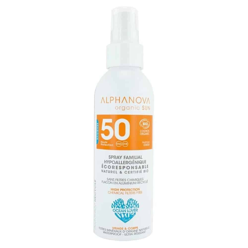 Alphanova Organic Sun Ecran Solaire En Spray Spf50 150g