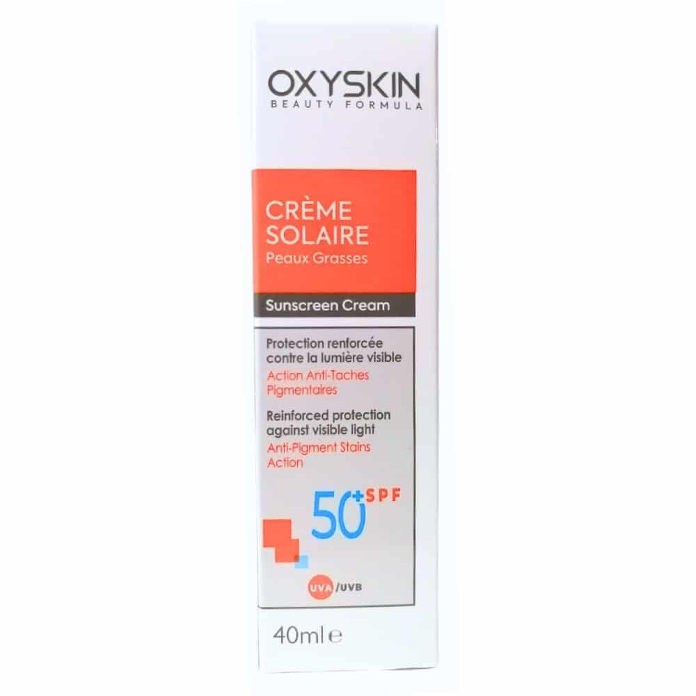 Oxyskin Creme Solaire Action Anti Taches Peau Grasse Spf50 40ml