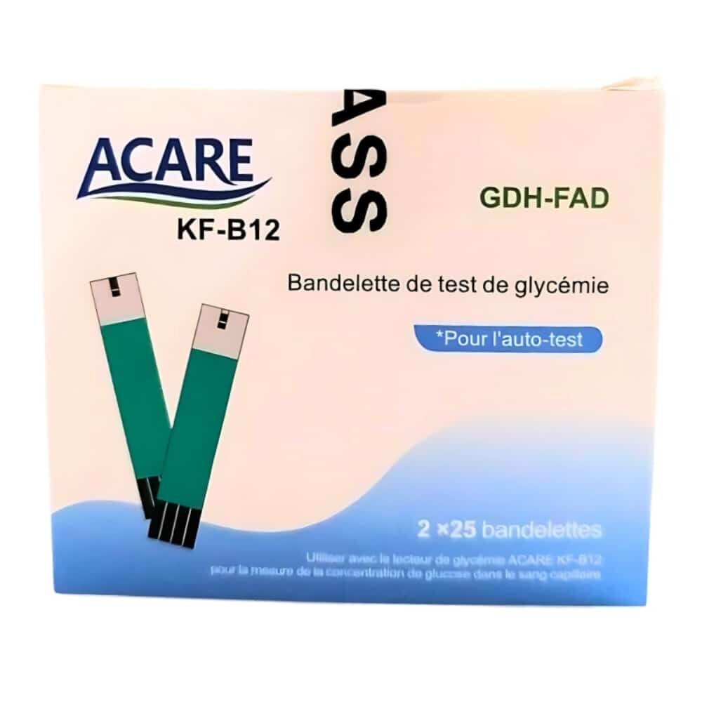 Acare Bandelettes De Test De Glycemie Gdh Fad 2x25u