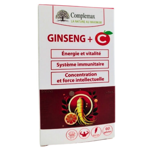 Complemax Ginseng + C (Energie, Vitalité, Concentration et Immunité) - 60 Gélules