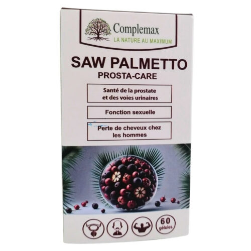 Complemax Saw Palmetto Prosta-Care (Prostate, Fonction Sexuelle et Perte de Cheveux Hommes) - 60 Gélules