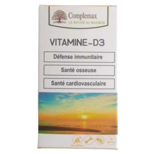 Complemax Vitamine D3 (Défense Immunitaire, Santé Osseuse et Cardiovasculaire) - 60 Gélules