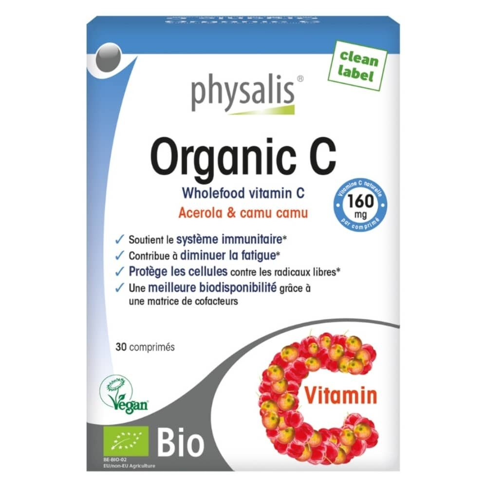 Physalis Organic C Vitamine C Acerola Et Camu Camu 30 Comprimes