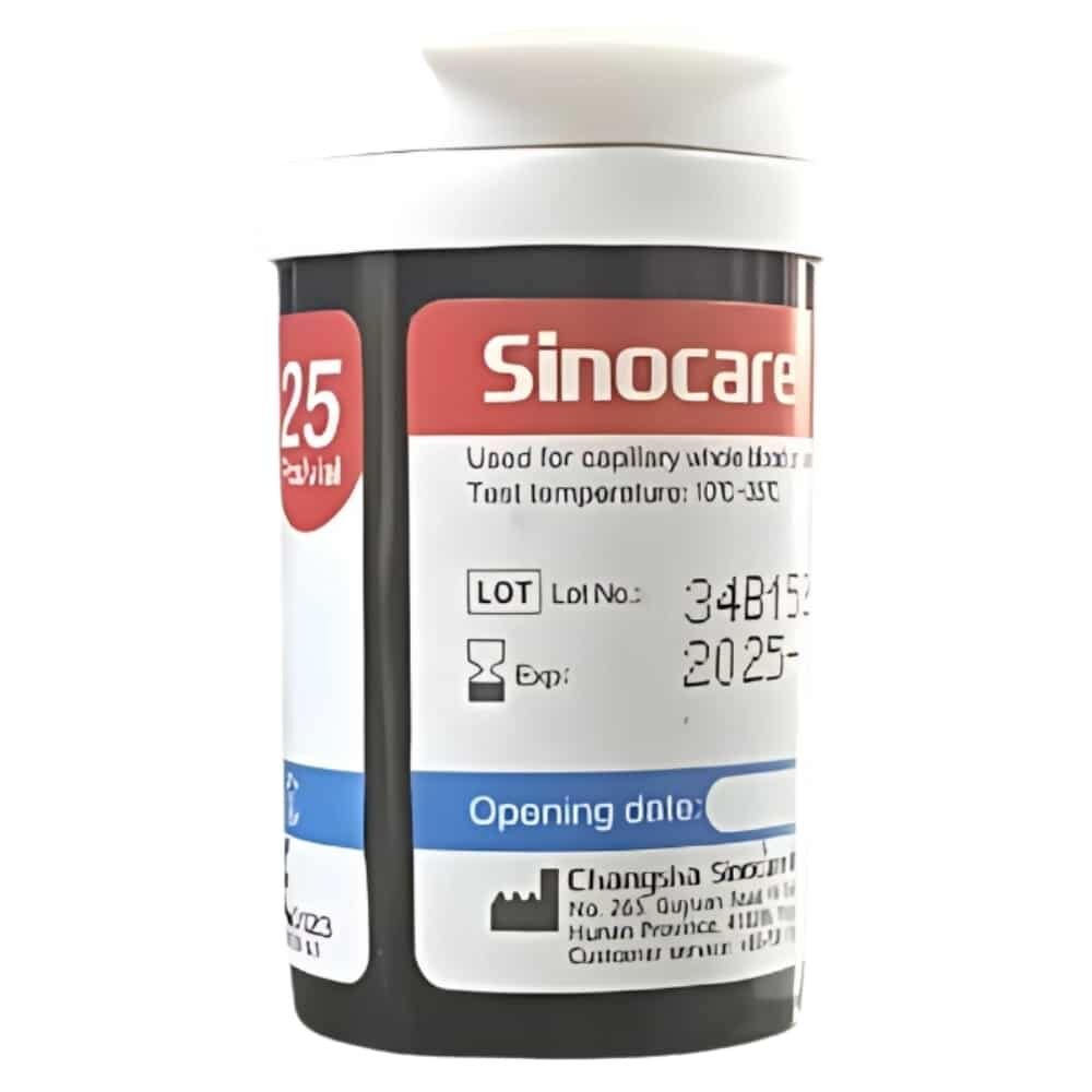 Sinocare Safe Aq Bandelettes De Test De Glycemie 25u