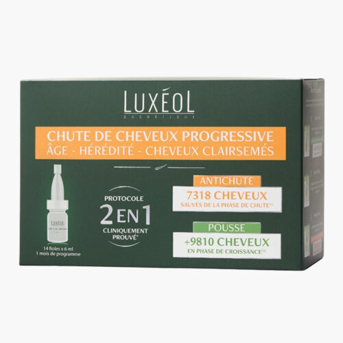 Luxéol Anti-Chute de Cheveux Progressive Cheveux Clairsemés 2en1 Anti-Chute et Pousse) - 14x6ml