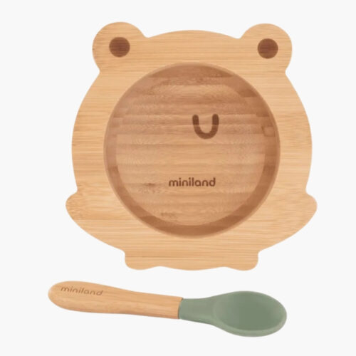 Miniland Bol et Cuillère en Bois Grenouille - 1u