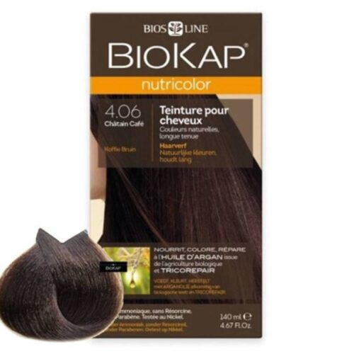 Biokap Nutricolor Coloration Naturelle Cheveux - 140ml - 4.06 - Châtain Café