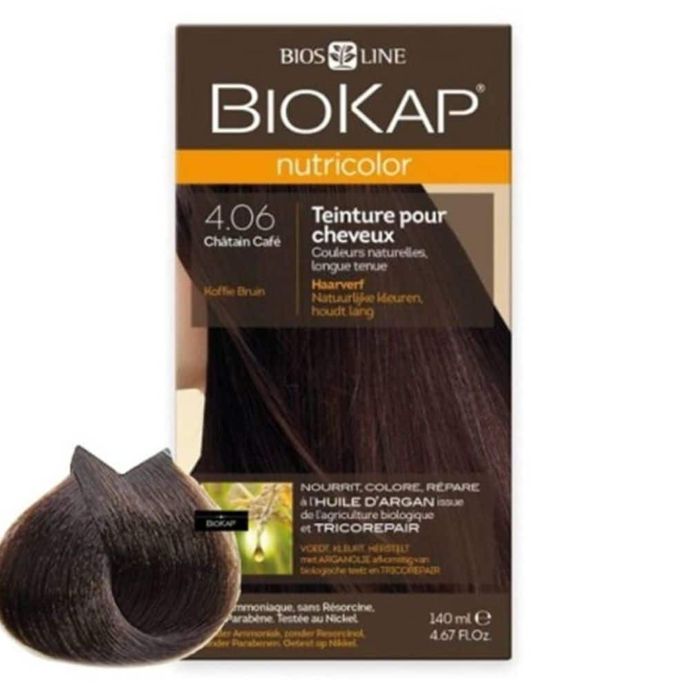 Biokap Nutricolor Coloration Naturelle Cheveux 140ml 406 Chatain Cafe