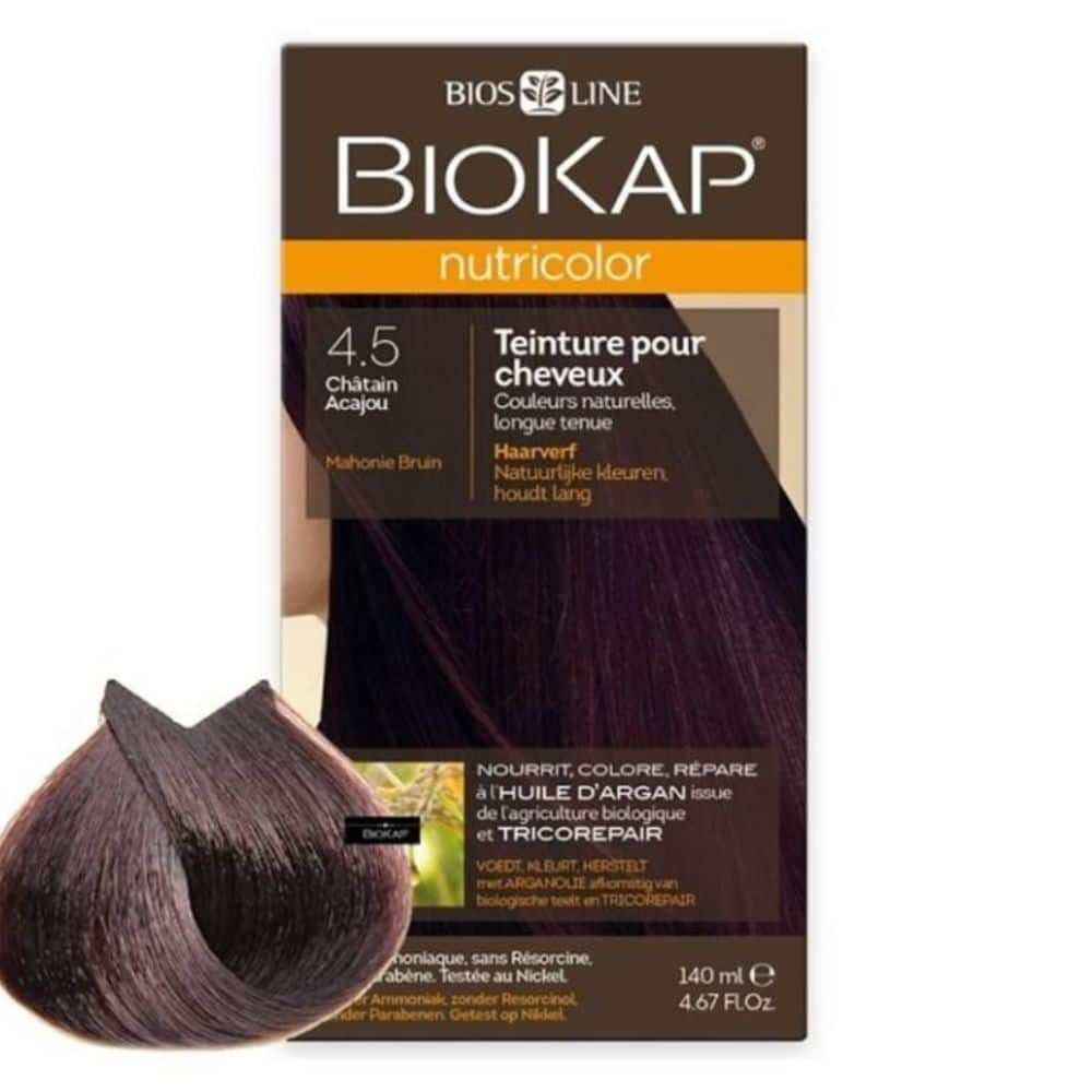 Biokap Nutricolor Coloration Naturelle Cheveux 140ml 45 Chatain Acajou