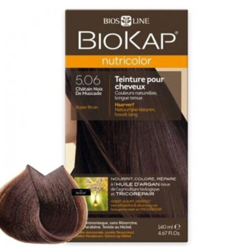 Biokap Nutricolor Coloration Naturelle Cheveux - 140ml - 5.06 - Châtain Noix De Muscade