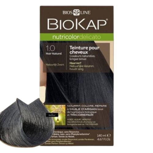 Biokap Nutricolor Delicato Coloration Naturelle Cheveux Délicats - 140ml - 1.0 - Noir Naturel