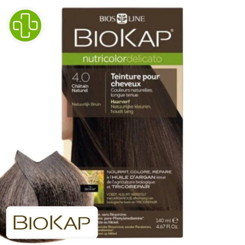 Biokap Nutricolor Delicato Coloration Naturelle Cheveux Délicats - 140ml - 4.0 - Châtain Naturel