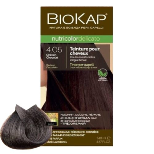 Biokap Nutricolor Delicato Coloration Naturelle Cheveux Délicats - 140ml - 4.05 - Châtain Chocolat