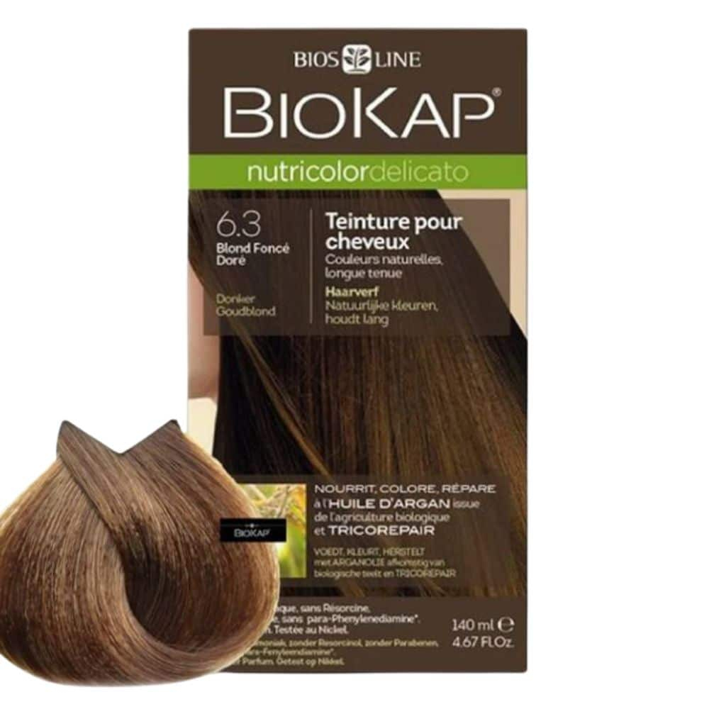 BIOKAP - Nutricolor Delicato Coloration Naturelle Cheveux Délicats - 140ml - 6.3 - Blond Foncé Doré 