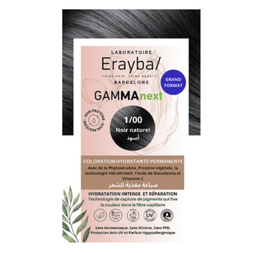 Erayba GammaNext Coloration Cheveux Hydrante Permanente - 1.00 - Noir Naturel