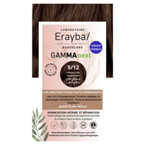 Erayba GammaNext Coloration Cheveux Hydrante Permanente - 5.12 - Châtain Clair Cendré Irisé