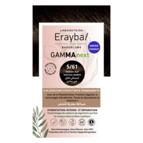 Erayba GammaNext Coloration Cheveux Hydrante Permanente - 5.61 - Châtain Clair Marron Cendré