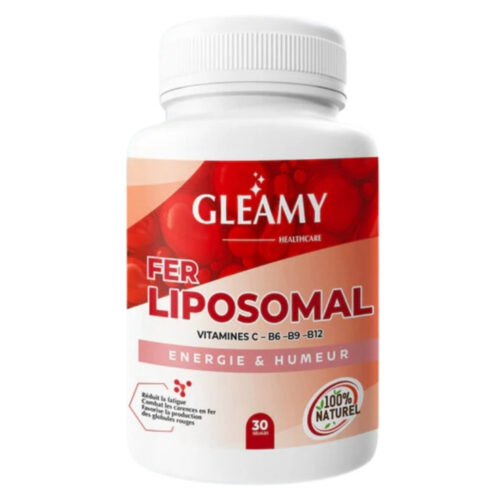 Gleamy Fer Liposomal Vitamine C, B6, B9 et B12 Energie et Humeur - 30 Gélules