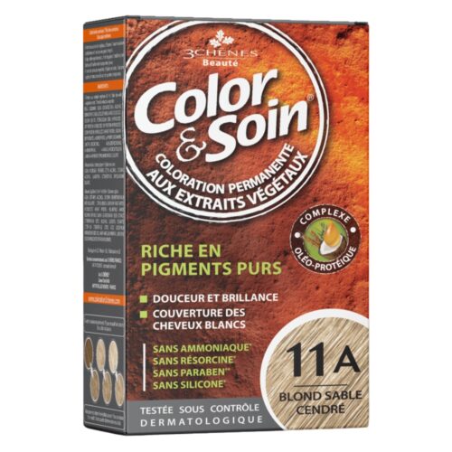 Les 3 Chênes Color et Soin Coloration Cheveux Permanente aux Extraits Végétaux - 11A - Blond Sable Cendré