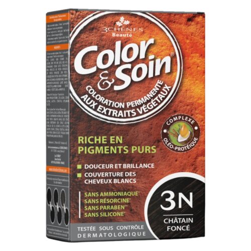 Les 3 Chênes Color et Soin Coloration Cheveux Permanente aux Extraits Végétaux - 3N - Châtain Foncé