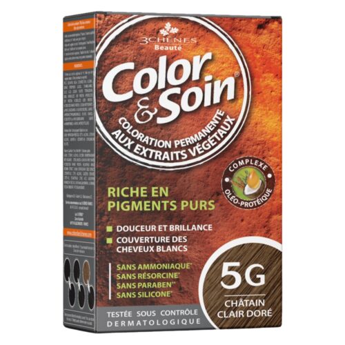 Les 3 Chênes Color et Soin Coloration Cheveux Permanente aux Extraits Végétaux - 5G - Châtain Clair Doré