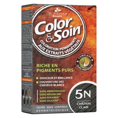 Les 3 Chênes Color et Soin Coloration Cheveux Permanente aux Extraits Végétaux - 5N - Châtain Clair