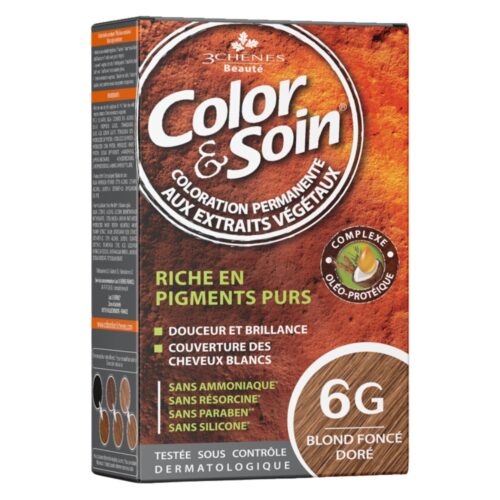Les 3 Chênes Color et Soin Coloration Cheveux Permanente aux Extraits Végétaux - 6G - Blond Foncé Doré