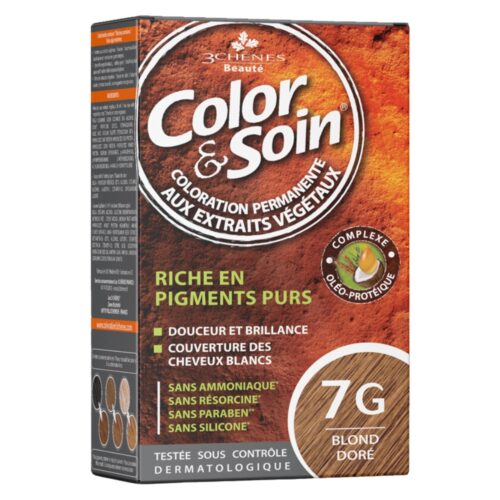 Les 3 Chênes Color et Soin Coloration Cheveux Permanente aux Extraits Végétaux - 7G - Blond Doré