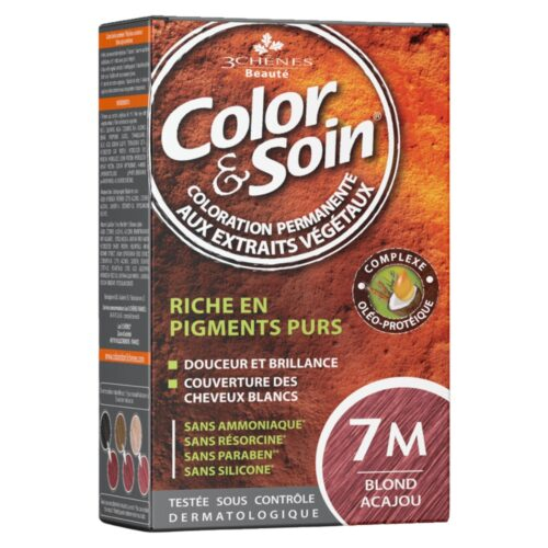 Les 3 Chênes Color et Soin Coloration Cheveux Permanente aux Extraits Végétaux - 7M - Blond Acajou