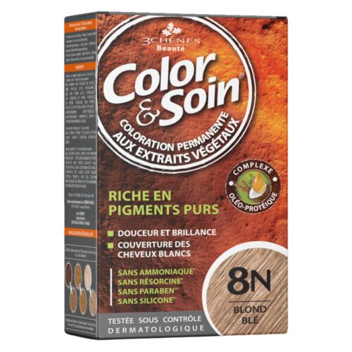 Les 3 Chênes Color et Soin Coloration Cheveux Permanente aux Extraits Végétaux - 8N - Blond Blé