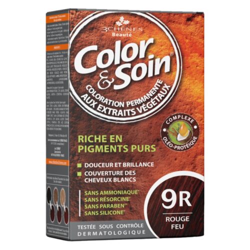 Les 3 Chênes Color et Soin Coloration Cheveux Permanente aux Extraits Végétaux - 9R - Rouge Feu