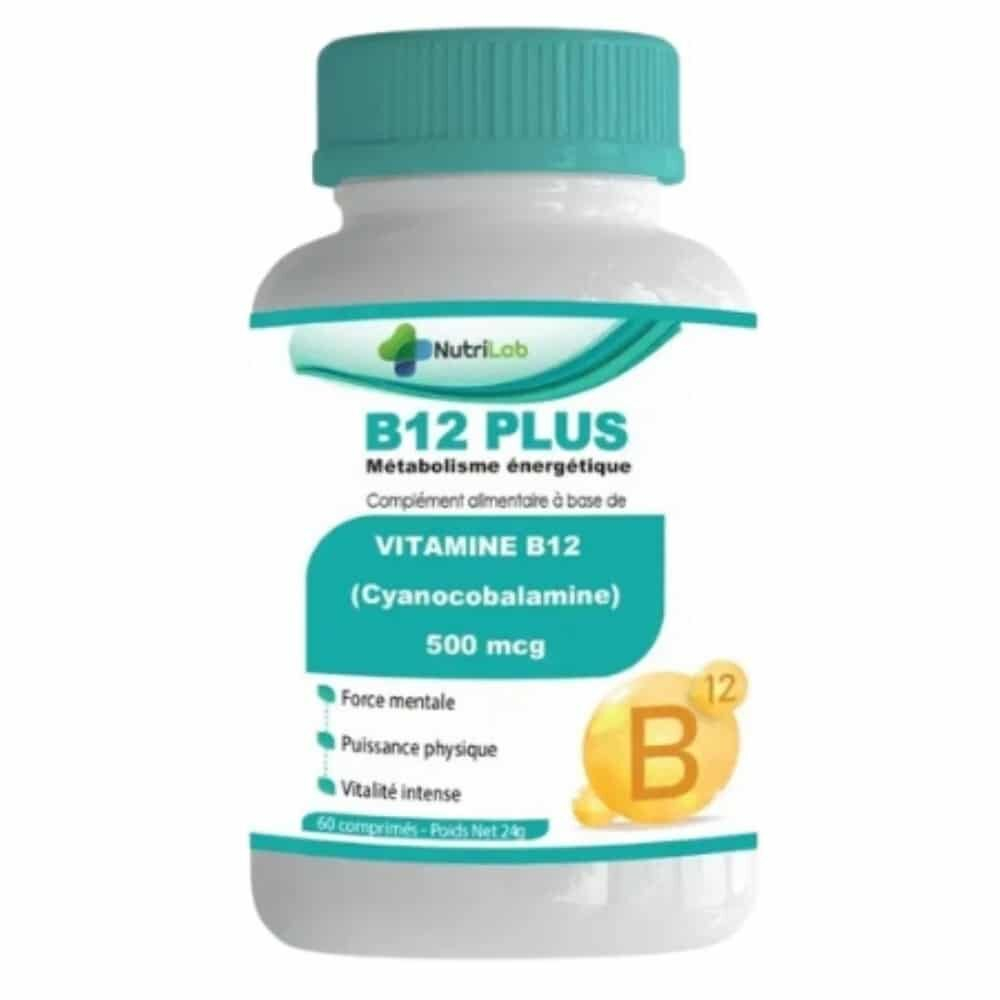 Nutrilab B12 Plus Cyanocobalamine 500mcg 60 Comprimes