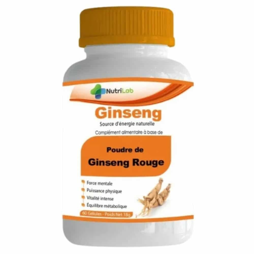 Nutrilab Poudre De Ginseng Rouge Source D Energie Naturelle 60 Gelules