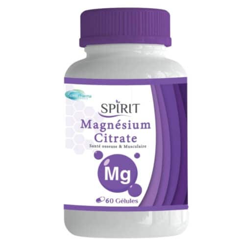 Spirit Pharma Magnésium Citrate Santé Osseuse et Musculaire - 60 Gélules